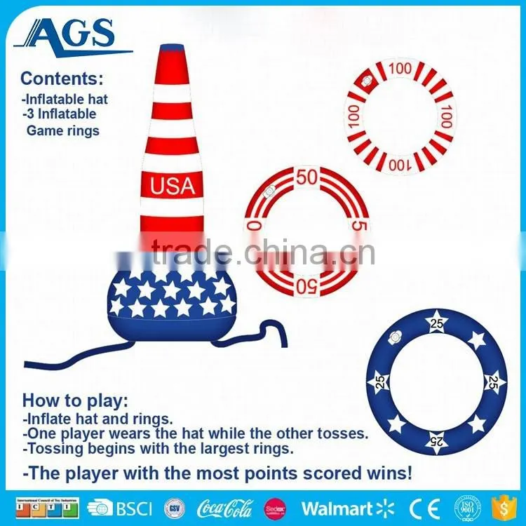 Amusing animal and ring game play inflatable toy
