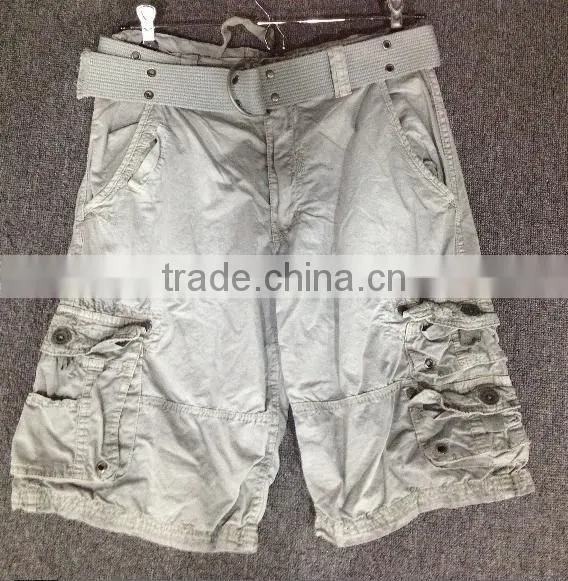 2014 Fashion summer Men's custom wholesale cargo shorts with belt ,wash pants, in China