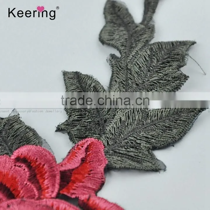 Chinese supplier flower applique embroidery textile patches for clothing