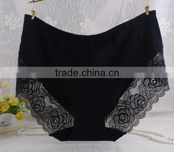 Beauty color lace/spandex sexy adult woman panty transparent underwear for girl