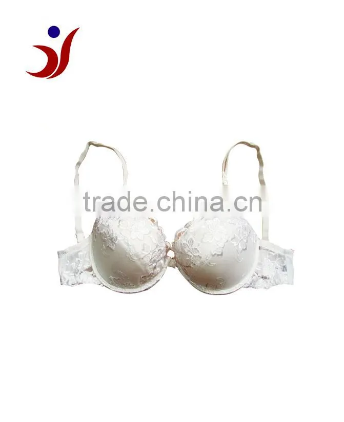 js-142 Hot Sells lady Underwire lace bra with brass buckle (Accept OEM)