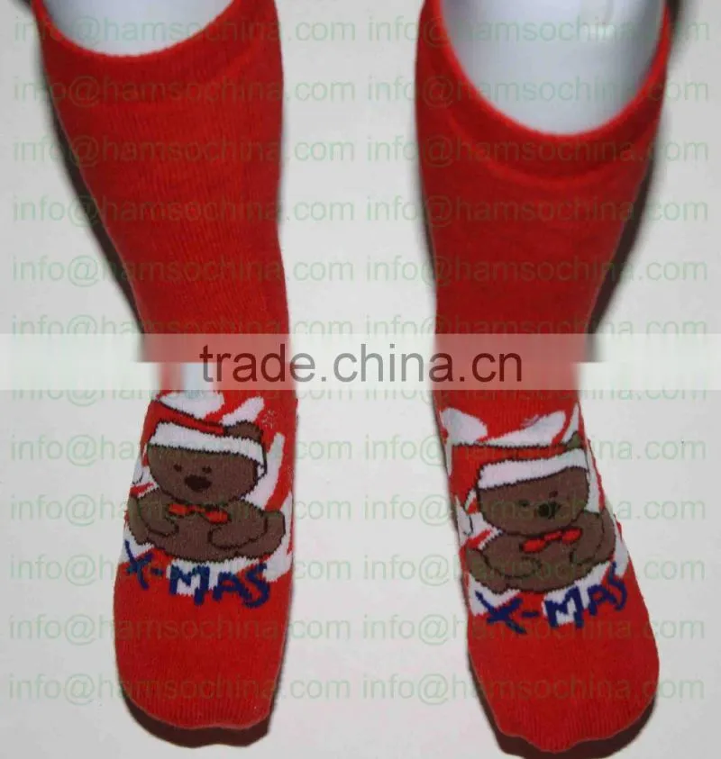adult cushion terry padding anti slip sock