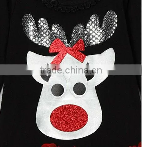 Mix color Reindeer Ruffle Dress - Infant, Toddler & Girls