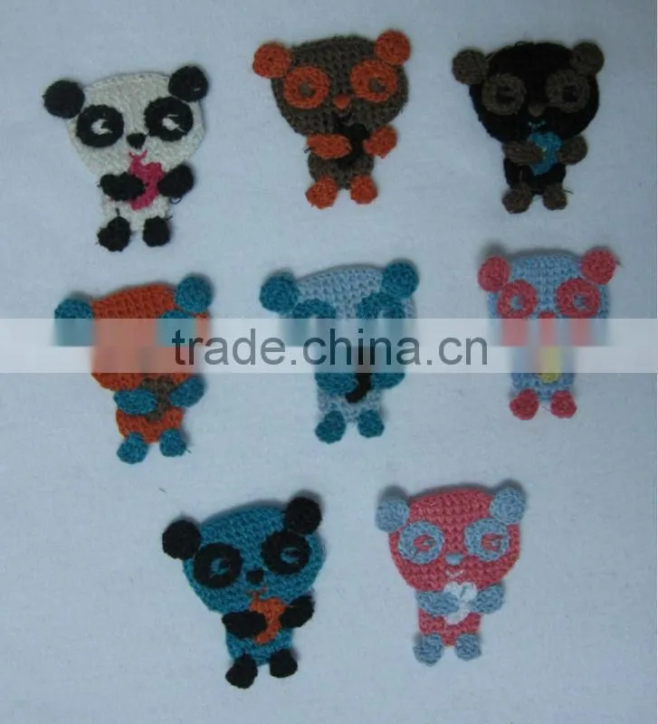 machine cotton crochet bear animal applique