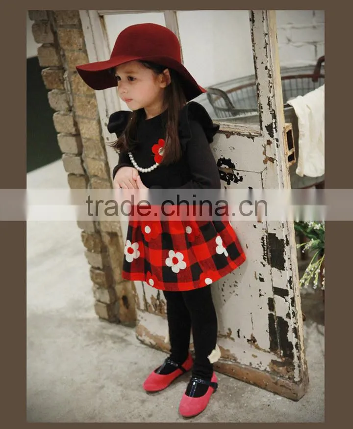 New Autumn Baby Girls Small Flower School Wear Dress Children's Autumn Dresses Kids Long Sleeve Casual Dresses