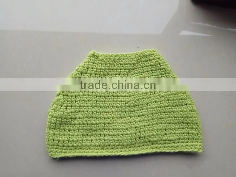 Light Green Crochet Ponytail Messy Bun Beanies Hat