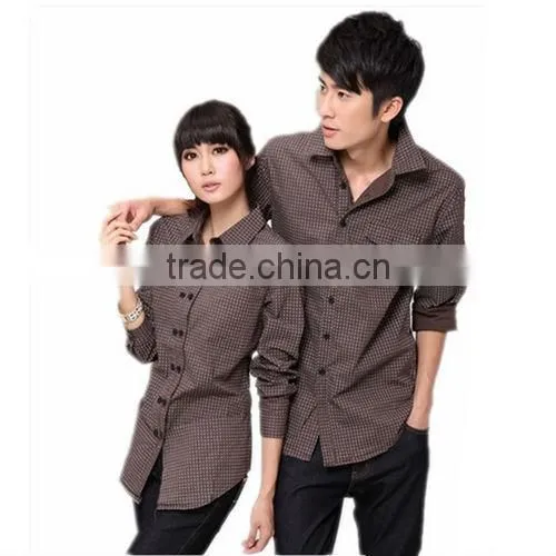 long sleeve spot pattern cute couple shirts design