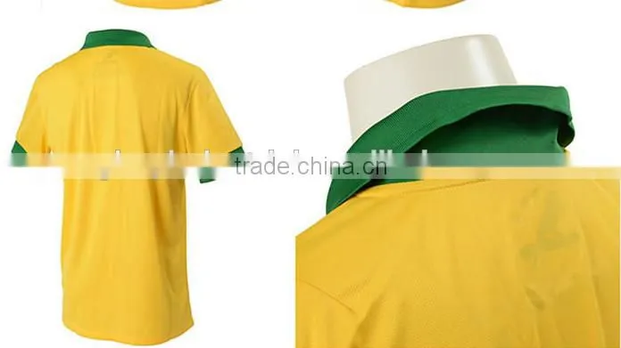 Brazil Soccer World Cup 2014 quick dry fit sport polo shirt man