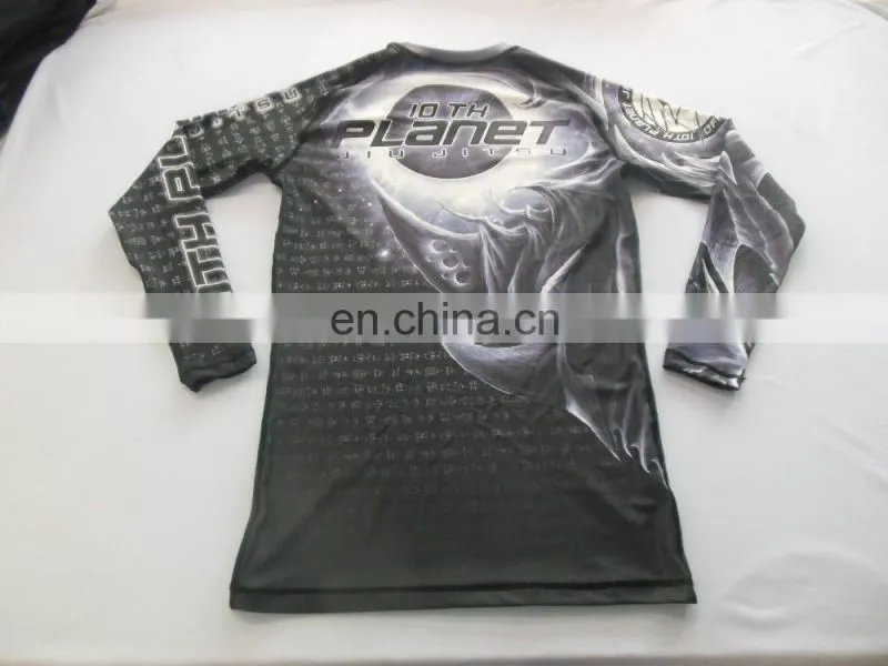 Custom made design mma rash guard bjj rashguard branded