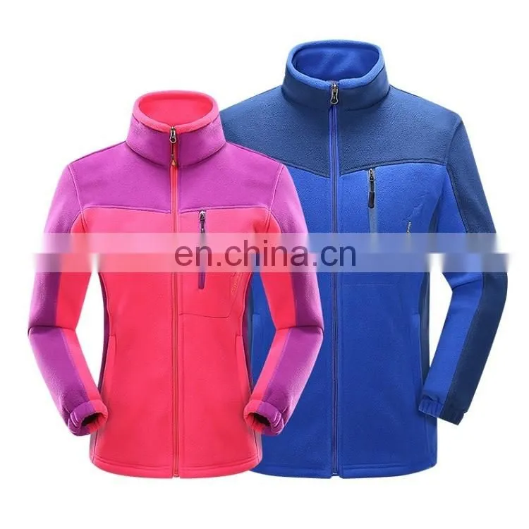 Non-hooded style winter polar fleece jackets for outdoor sporting