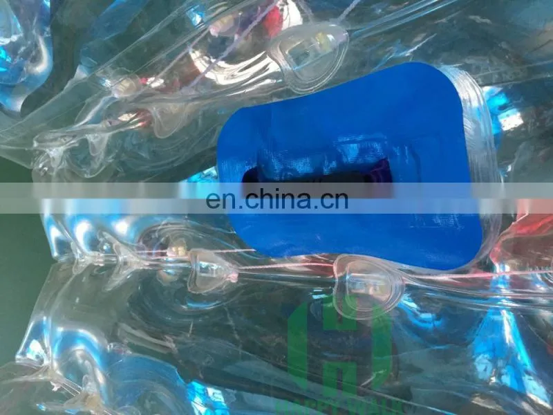 Half Clear and Half Red/Blue 0.8mm 100% TPU 1.5m Dia bubble soccer inflatable giant globe ball body bumper ball for adult