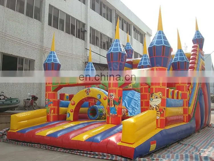 Newest funny clown Inflatable castle dry slide for kids and adults