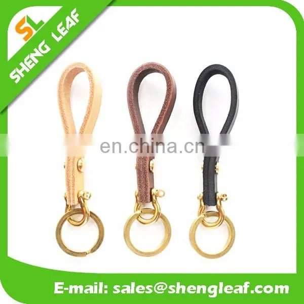 Leather car custom keychian with metal keyrings