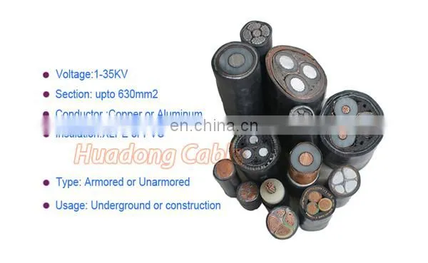Low voltage Cu/Al Core xlpe/pvc Insulated swa power cable