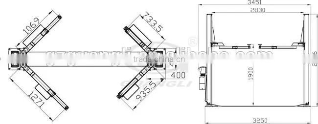 Factory supply used 2 post hydraulic car elevator for sale