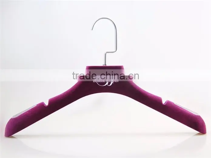 CY-649 wedding dress velvet hanger plastic display hanger with flocking