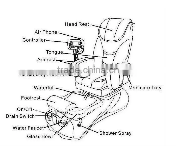 Cheap foot massage pedicure spa chair,whrilpool spa pedicure chair AK-2012