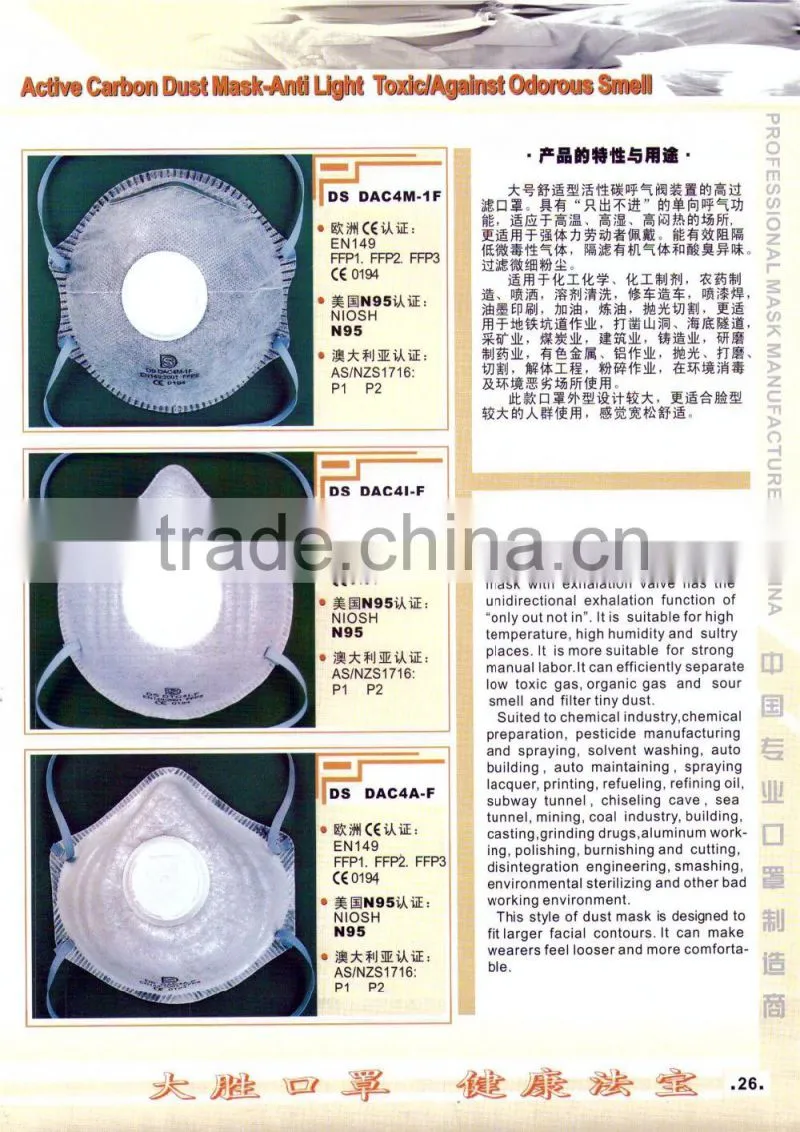 Net Surface Dust Mask DS DAC4N, APRROVED BY NR, GOGGLE, N95, N99, FDA , AS/NZS1716