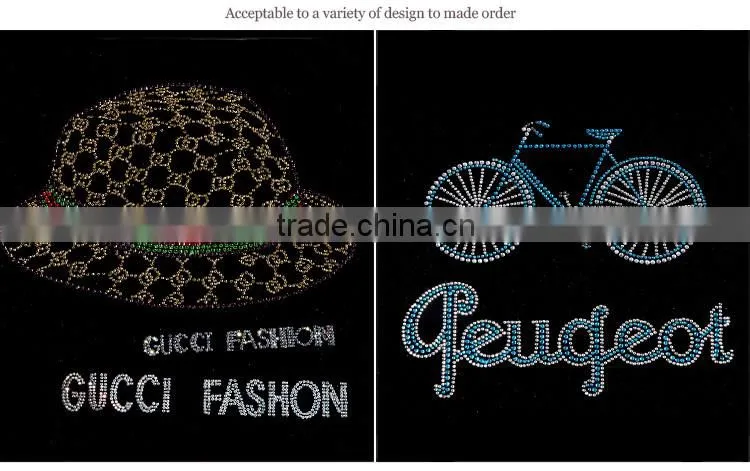 Blue and white transfer rhinestone bicycle patterns hot fix rhinestone transfer