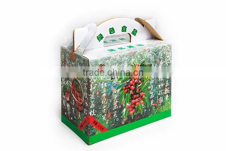 Full Color Printed Rectangle Folding design big size cardboard box for fruit