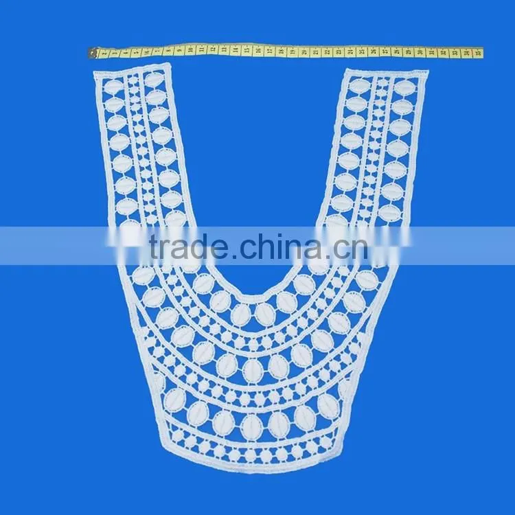 Factory Direct sale fashion new design women cotton appliques U shape lace collar