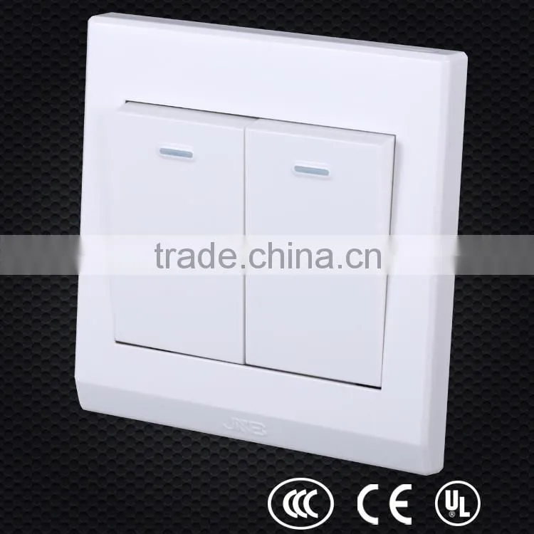 lastest wholesales price slide transfer socket switch, two gang one way switch