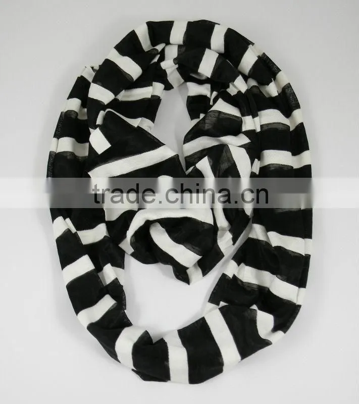 Wholesale Neon Striped Women Loop Infinity Circle Scarf