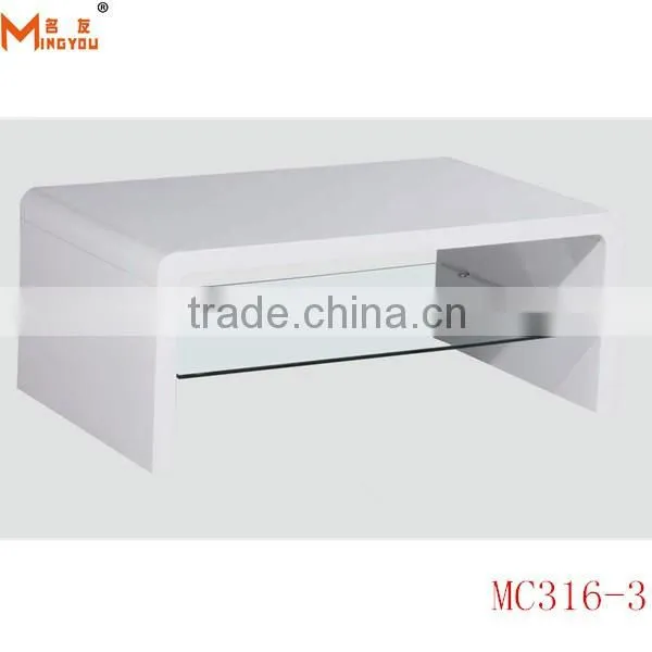 modern glass wooden coffee table with drawers