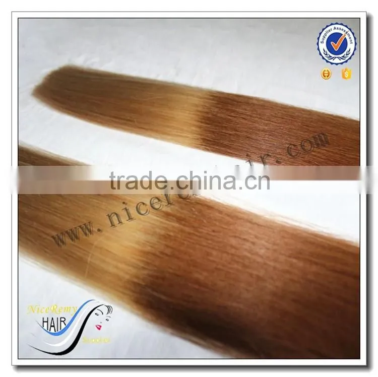 Wholesale indian remy tape hair extensions virgin indian hair ombre hair extension