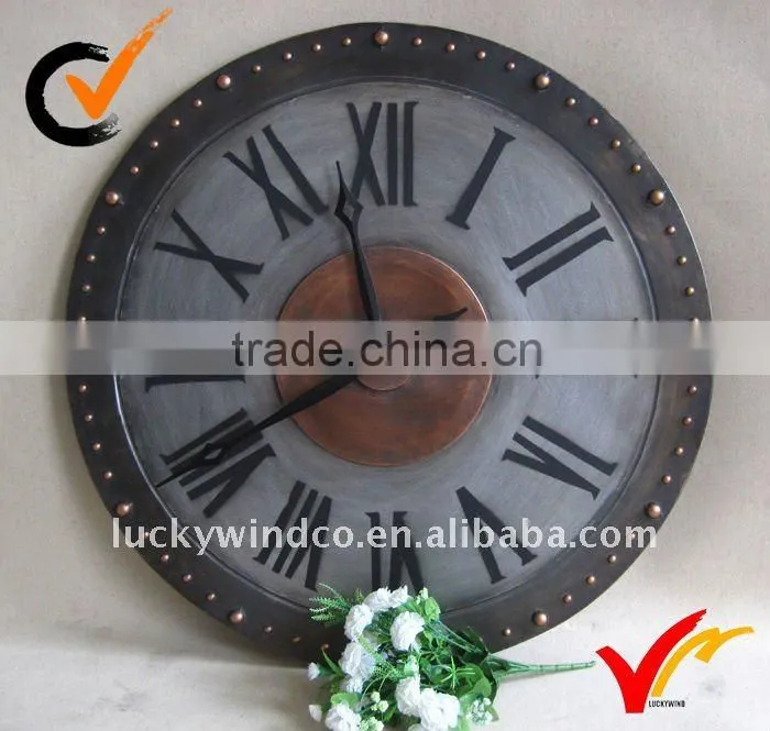 80cm Vintage Industrial Matel wall clock for home decors