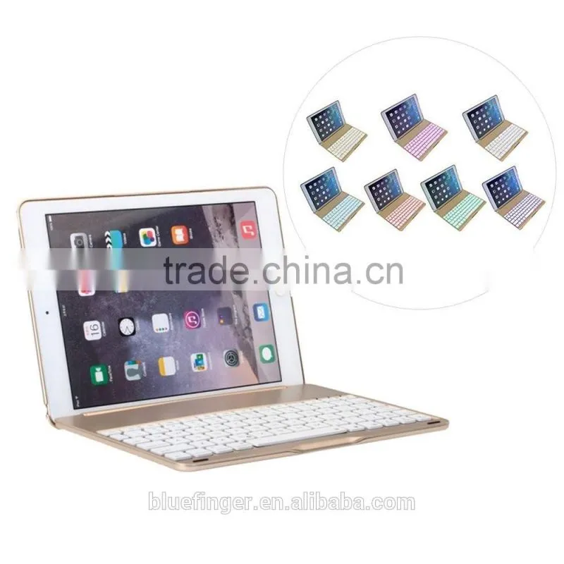 Best seller Backlit Aluminium alloy Bluetooth keyboard case for 9" Android tablet with smart cover