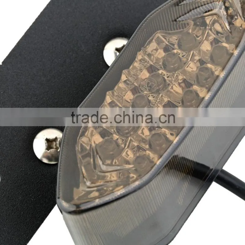 black Motorcycle Lens LED Lights Integrated Tail Brake Stop Running License Lamp Bulb Motorcycle Tail Turn Signal For Quad ATV