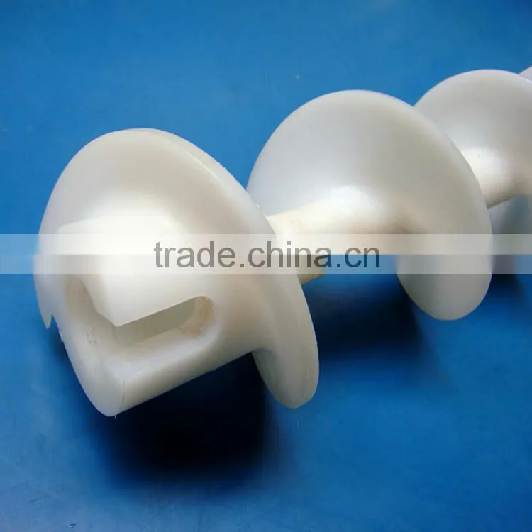 ODM cnc machined black nylon hdpe ldpe pe uhmw-pe plastic screw conveyor for industry