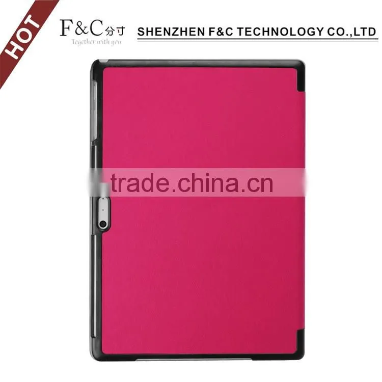 hot sale hor press ultra thin flip leather case for mircosoft surface pro 4 flip leather cover case