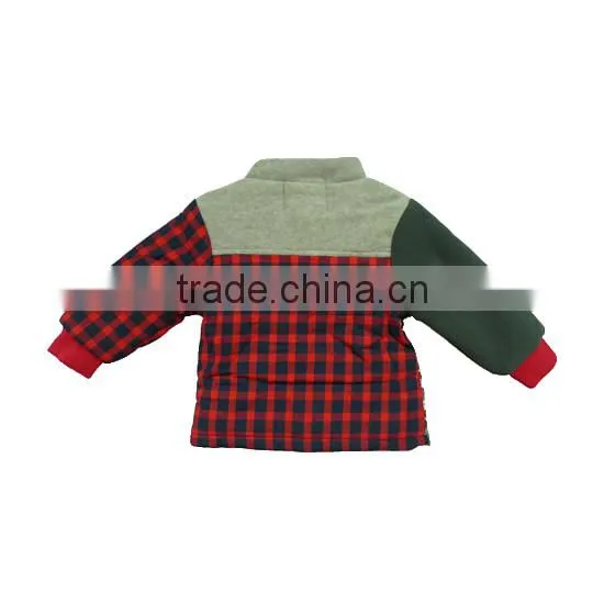 2016 Fashion Products Bros Baby Lion Red Grey Checked Pattern Red Shaped Pocket Unisex Long Sleeve Fleece Jacket