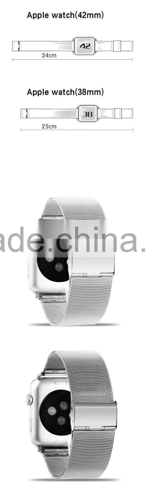 Shengo High Quality Genuine Stainless Steel Watch Strap For Apple Watch With Band Adapter