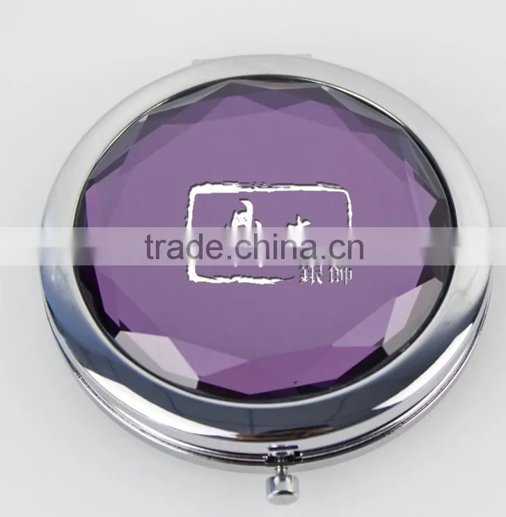 Small round metal mirror made in china mirror factory you can add your own logo