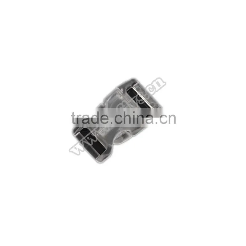 Curved plastic buckle for camping equipment
