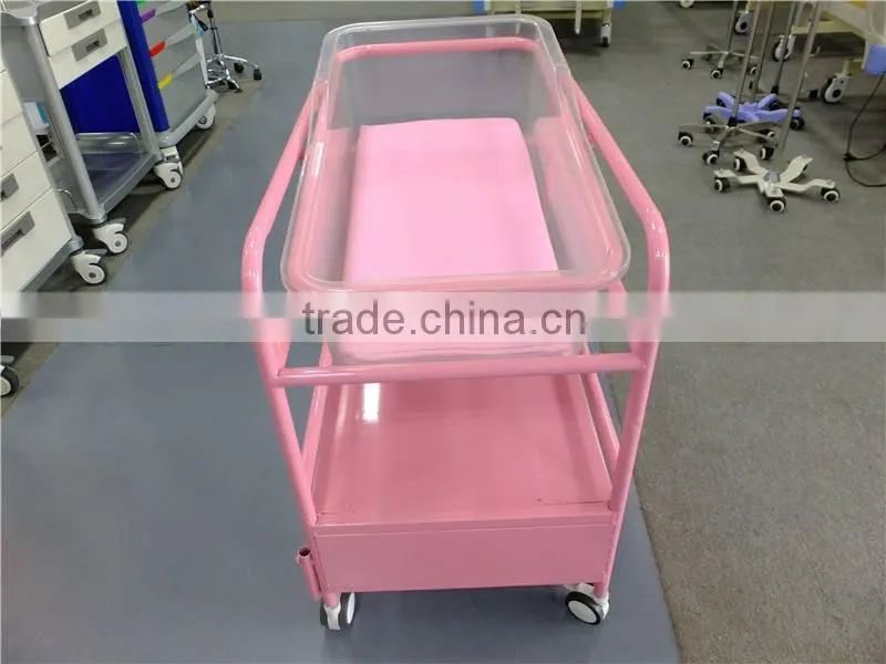HR-769 carbon steel plastic bassin baby crib with drawer