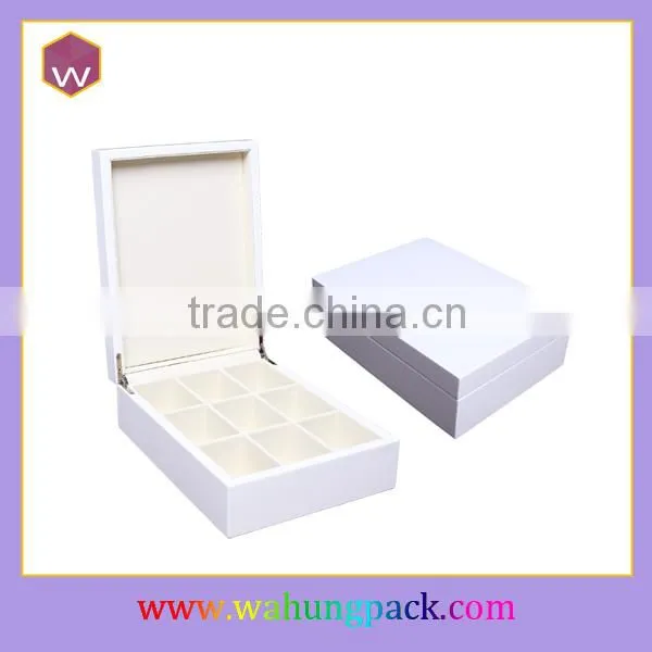 handmade white lacquer wooden gift box for tea bags