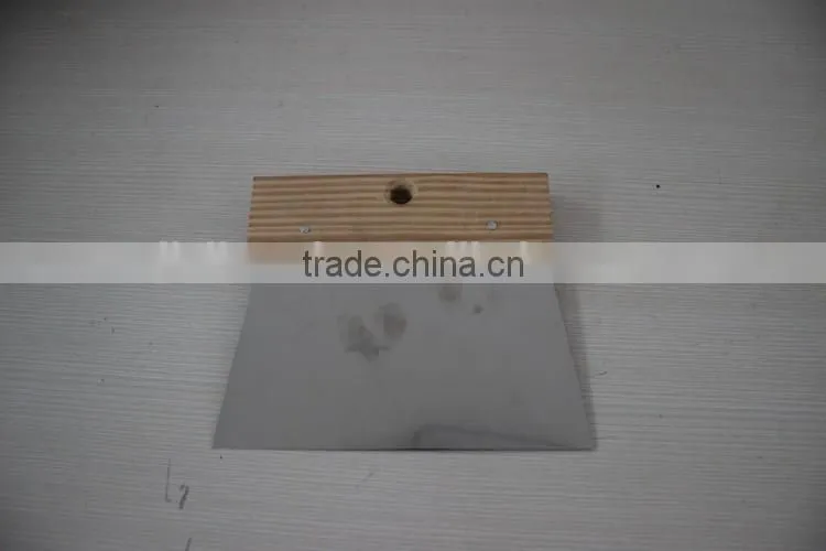 Stainless steel blade scraper with wooden handle