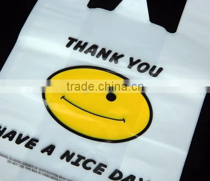 cheap recyclable smile plastic bag