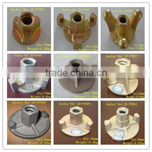 Formwork Galvanized Tie Rod Casting iron wing Nut 15 / 17mm