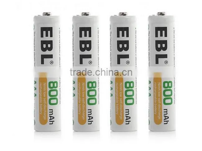 Wholesale EBL 4 Pack 1500 Cycle 800mAh AAA Ni-MH Rechargeable Batteries AAA