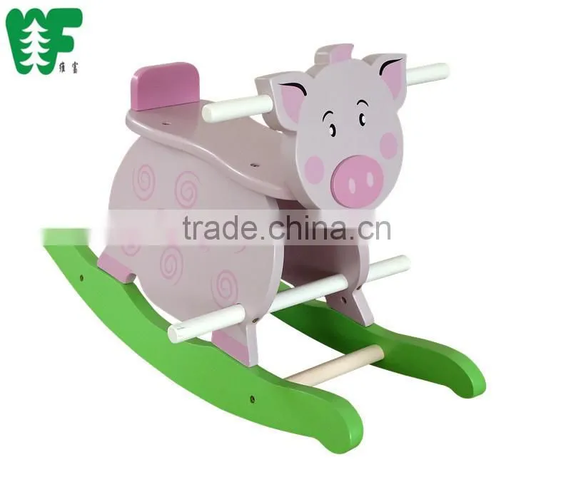 Children wooden pig rocker