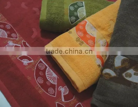 100% cotton luxury decorative border cotton bath towel