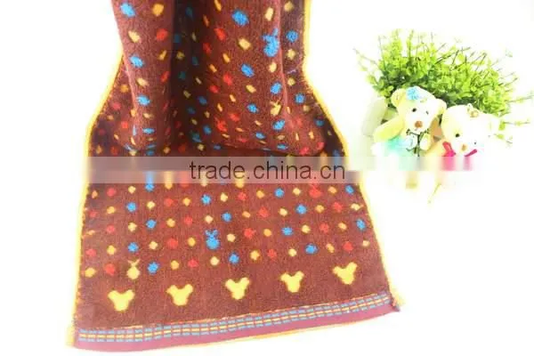 100% Cotton 4 colors brown red blue yellow dots face Towel