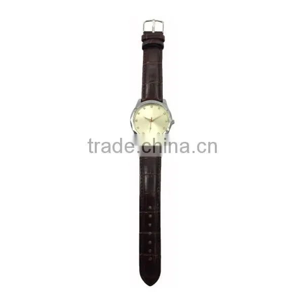 Generous polygon case diamond solar dial men leather watch