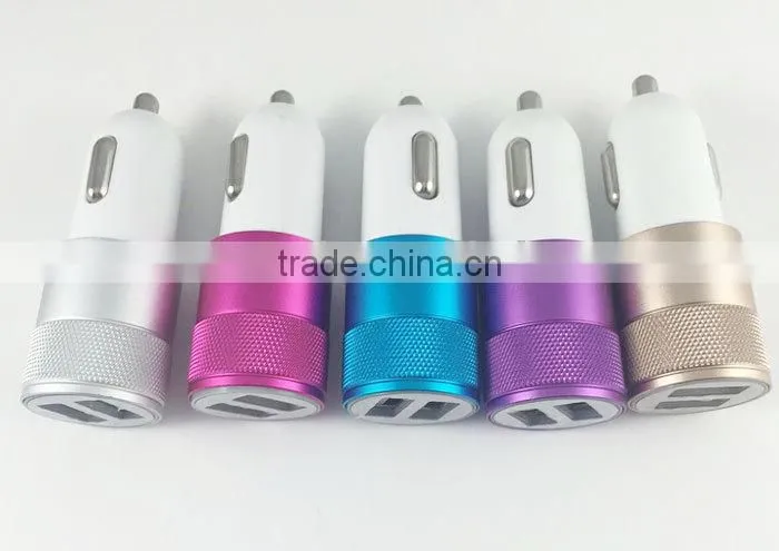 Promotional gift universal dual usb colorful car charger
