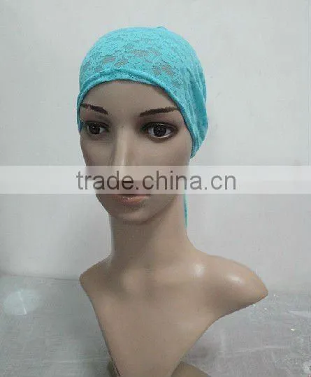 C015 new muslim tie back lace underscarf